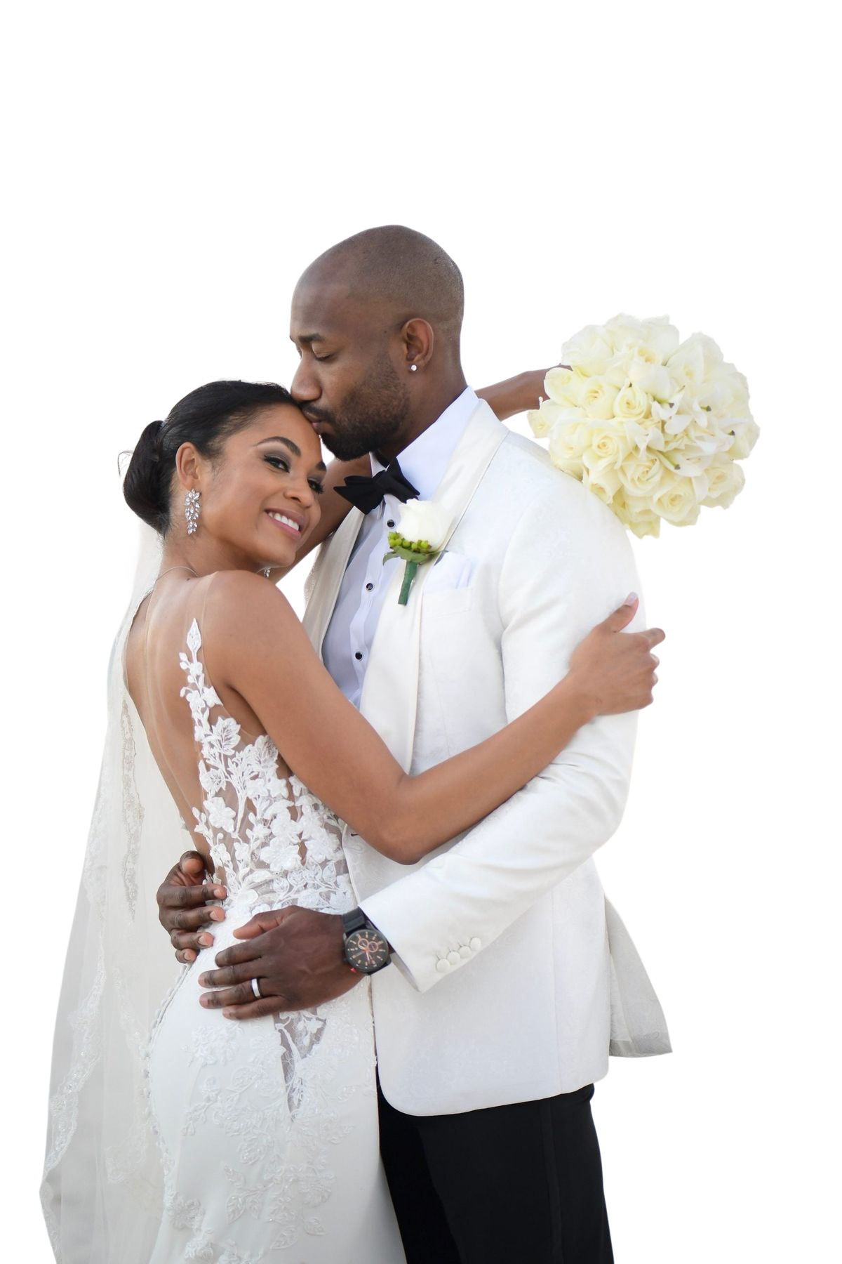 Bride and groom embracing on a beach, from Eventra Africa's brand photography