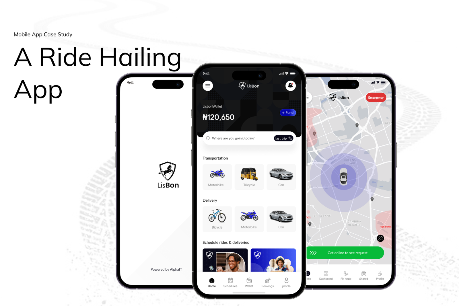 LisBon Dubai ride-hailing drivers app mockup